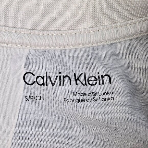 Calvin Klein Woman's T-Shirt Crop Top Black & White Short Sleeve Casual Comfort - Picture 5 of 7